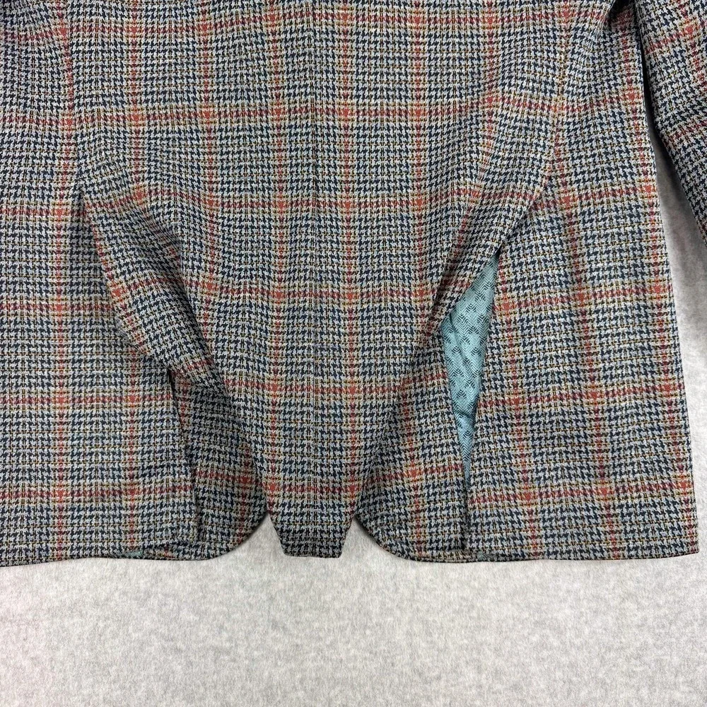 Vintage Towncraft Blazer Mens 38R Gray Plaid Wool‎ Tweed Sport Coat Retro USA